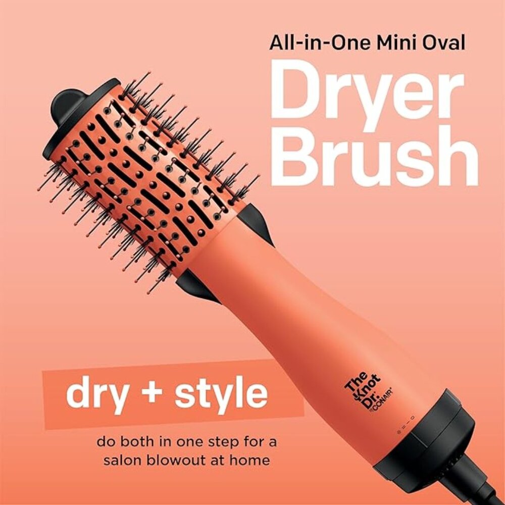 The Knot Dr BC114 All-in-One Mini Hot Air Brush, Orange